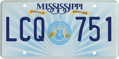 MS license plate LCQ751