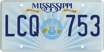 MS license plate LCQ753