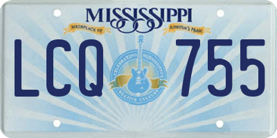 MS license plate LCQ755
