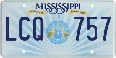 MS license plate LCQ757