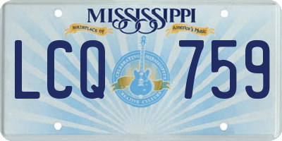 MS license plate LCQ759