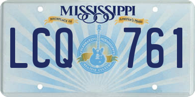 MS license plate LCQ761