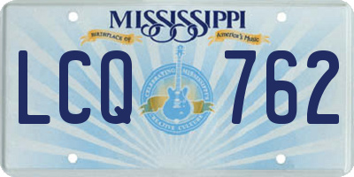 MS license plate LCQ762