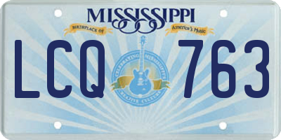 MS license plate LCQ763