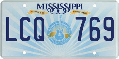 MS license plate LCQ769