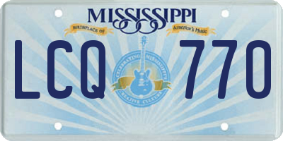 MS license plate LCQ770