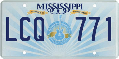 MS license plate LCQ771