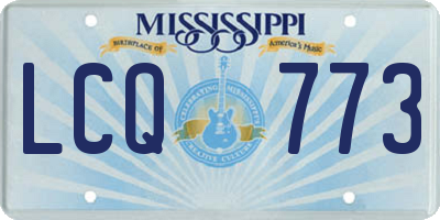 MS license plate LCQ773