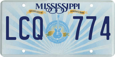 MS license plate LCQ774