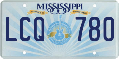 MS license plate LCQ780