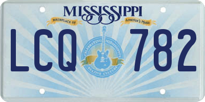 MS license plate LCQ782