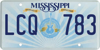 MS license plate LCQ783