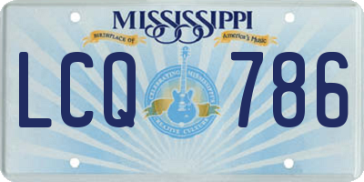 MS license plate LCQ786
