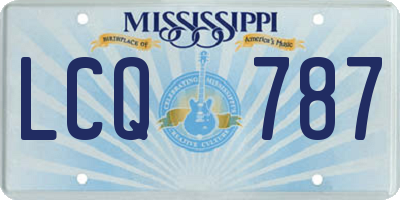 MS license plate LCQ787