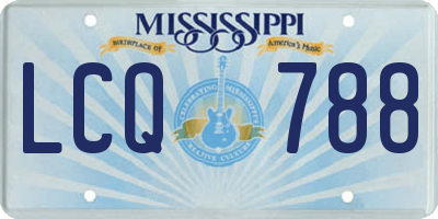 MS license plate LCQ788