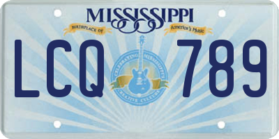 MS license plate LCQ789