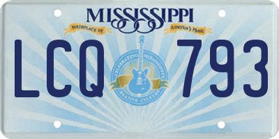 MS license plate LCQ793