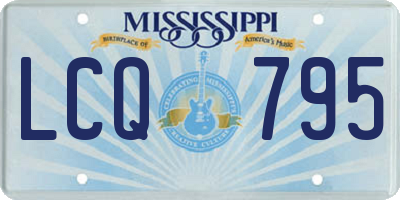 MS license plate LCQ795
