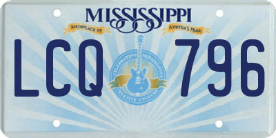 MS license plate LCQ796