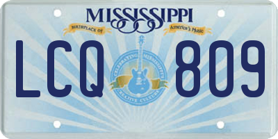 MS license plate LCQ809