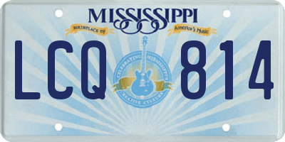 MS license plate LCQ814