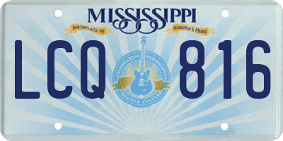 MS license plate LCQ816