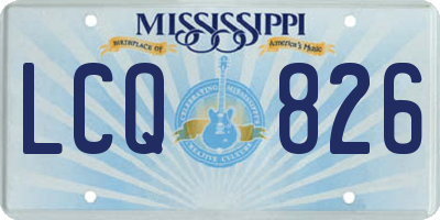 MS license plate LCQ826