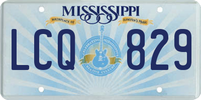 MS license plate LCQ829