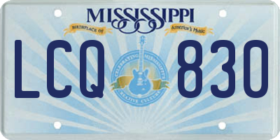 MS license plate LCQ830