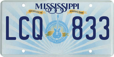 MS license plate LCQ833