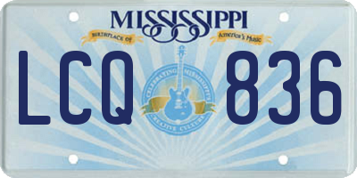 MS license plate LCQ836