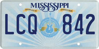 MS license plate LCQ842