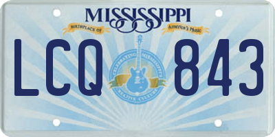 MS license plate LCQ843