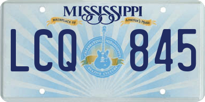 MS license plate LCQ845