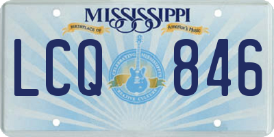 MS license plate LCQ846