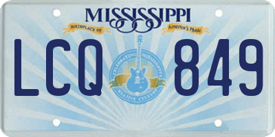 MS license plate LCQ849
