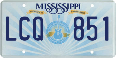 MS license plate LCQ851