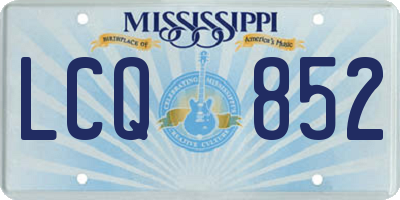 MS license plate LCQ852