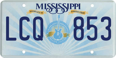 MS license plate LCQ853
