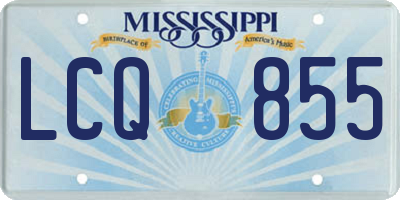 MS license plate LCQ855