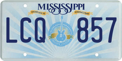 MS license plate LCQ857