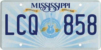 MS license plate LCQ858