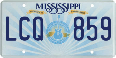 MS license plate LCQ859