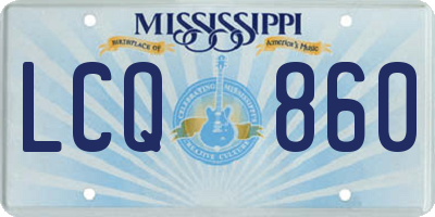 MS license plate LCQ860