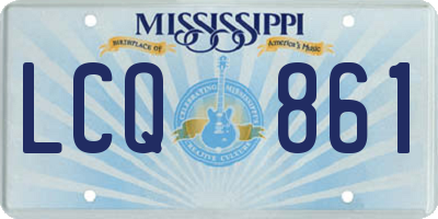 MS license plate LCQ861