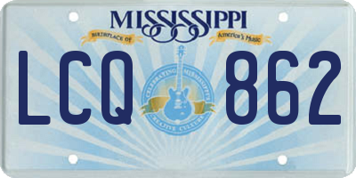 MS license plate LCQ862