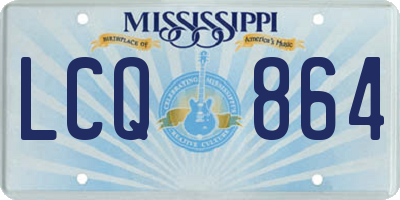 MS license plate LCQ864