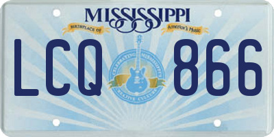MS license plate LCQ866