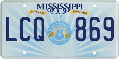 MS license plate LCQ869
