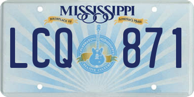 MS license plate LCQ871